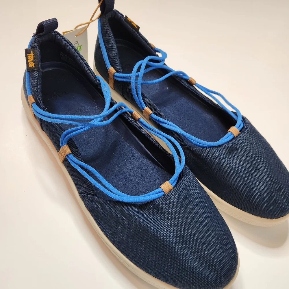 NWT Teva Black Iris & French Blue Voya Infinity Mary Jane Flats Womens Size 11 - Picture 3 of 8
